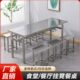 员工食堂不锈钢餐桌椅工厂饭面馆学生餐厅小吃店挂凳快餐桌椅组合