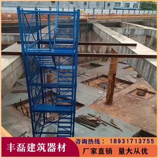 安全梯笼桥梁施工箱体式梯笼直爬梯工地基坑安全爬梯组合式爬梯笼