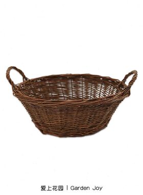 爱上花园丨园艺杂货 手工柳编篮子花篮收纳篮 双耳圆口收底柳梢篮