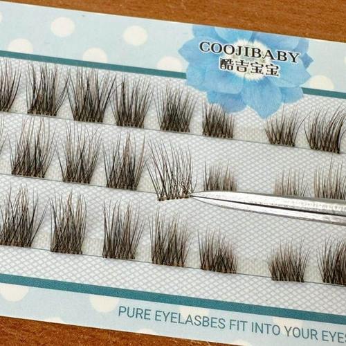 酷吉宝宝立体假睫毛F319彩色分段自然欧美风短款混血款