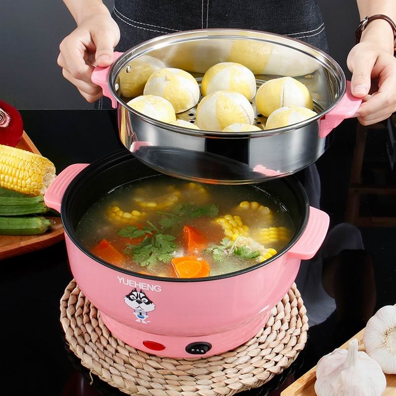 电炖炖锅多功能家用学生宿舍小型煮粥煲汤锅蒸煮煎炸一体锅.1-2人