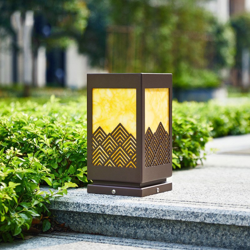 柱头灯接电款新中式别墅柱子灯户外围H墙灯庭院门柱灯草坪景观地