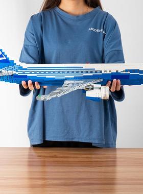 得客80009航空飞机波音787梦想客机儿童益智拼装积木玩具