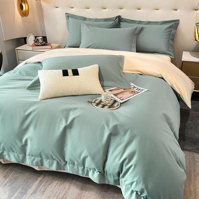 单品简约100支纯棉磨毛四件套全棉加厚纯色床单被套床笠床上用品