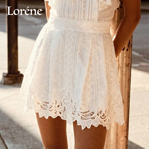 Lorene半身裙女收腰蕾丝裙