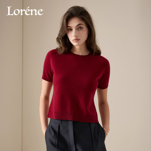Lorene山羊绒针织短袖T恤女