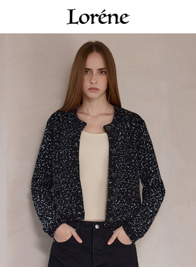 Lorene开衫外套女25新款单排扣修身法式波西米亚优雅风针织衫毛衣