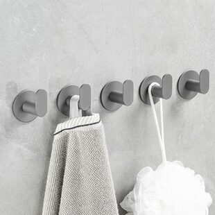 浴室毛巾挂钩免打孔304不锈钢卫生间粘钩极简衣柜玄关挂衣钩单钩