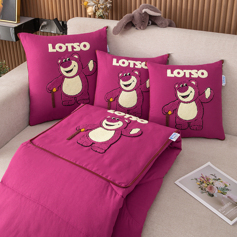 两用迪士尼抱枕被子二合一办公室车用午J睡毯子加厚折叠靠背毛毯