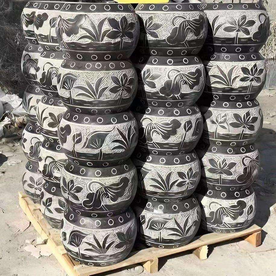 柱墩石底座石墩子垫基石柱脚石雕柱皮圆墩青石墩空心石柱础柱顶石