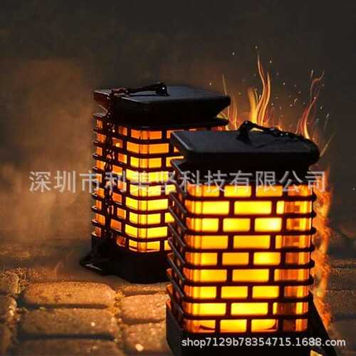 99LED户外太阳能方形吊灯庭院草坪景观防水灯厂家直销火把灯