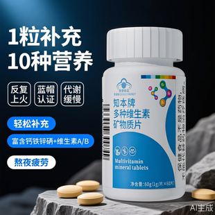 知本多种矿物质片中老年成人补充维生素钙镁锌硒男士复合维生素BC