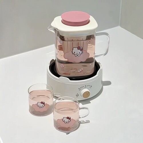 云朵kitty水壶套装电陶炉冬季保温加热办公室高颜值养生喝水茶具