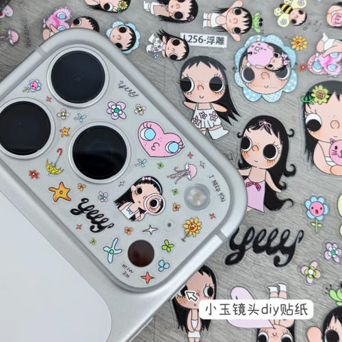 小红书同款小玉yuy创意ins立体浮雕diy镜头装饰贴少女心手账贴纸