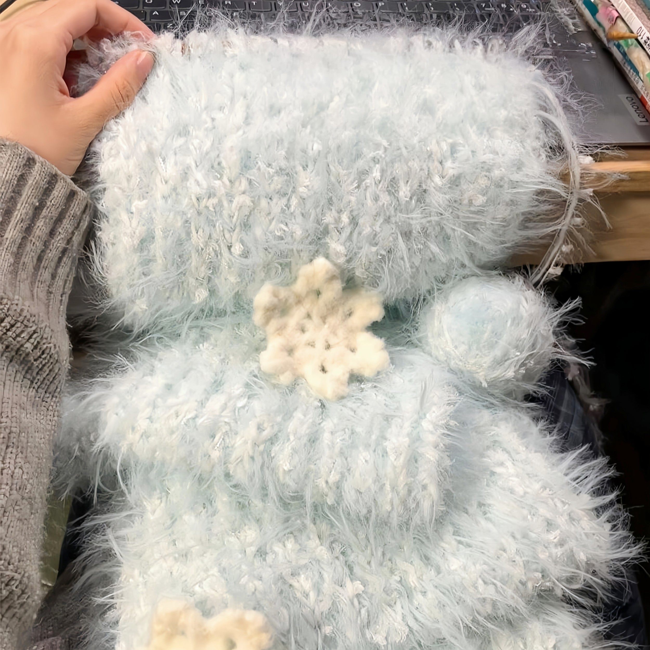 雪落时分手混线围巾毛线手工diy编织材料手织围脖渐变礼物送女生