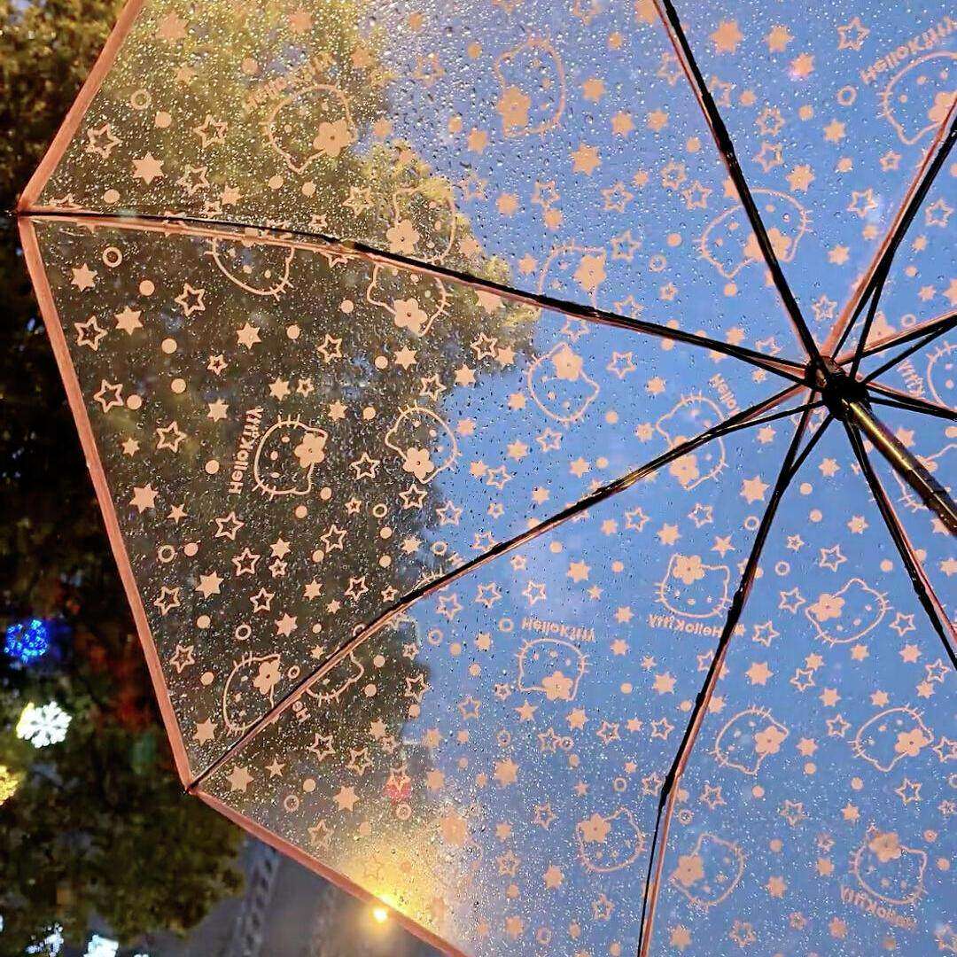 可爱小猫雨伞高颜值凯蒂猫透明伞女2026年新款学生上学专用便携女