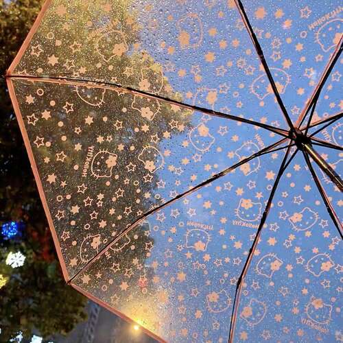 可爱小猫雨伞高颜值凯蒂猫透明伞女2026年新款学生上学专用便携女