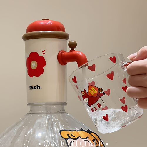 桶装水电动抽水器可爱小苹果饮水机取水器矿泉水全自动压水取水泵