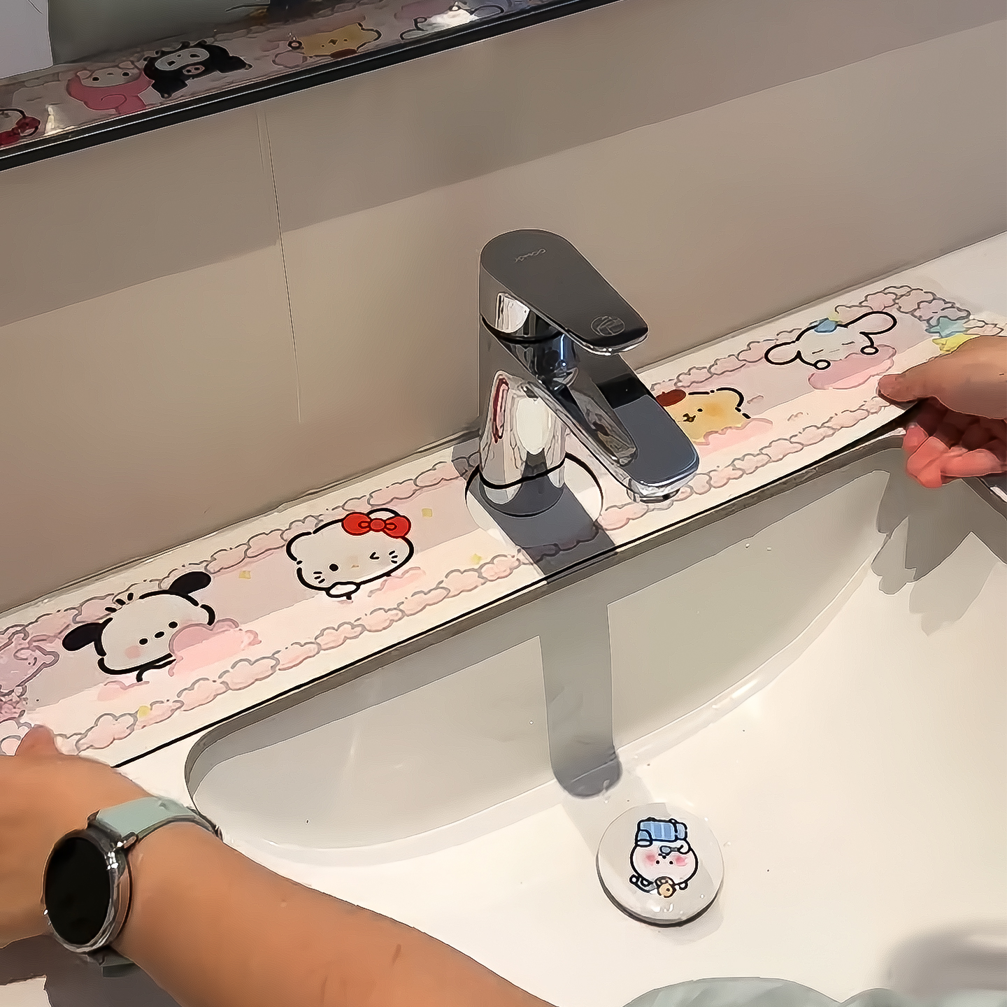 水龙头沥水垫软硅藻泥吸水垫厨房卫生间边缘可爱洗手台垫速干防溅
