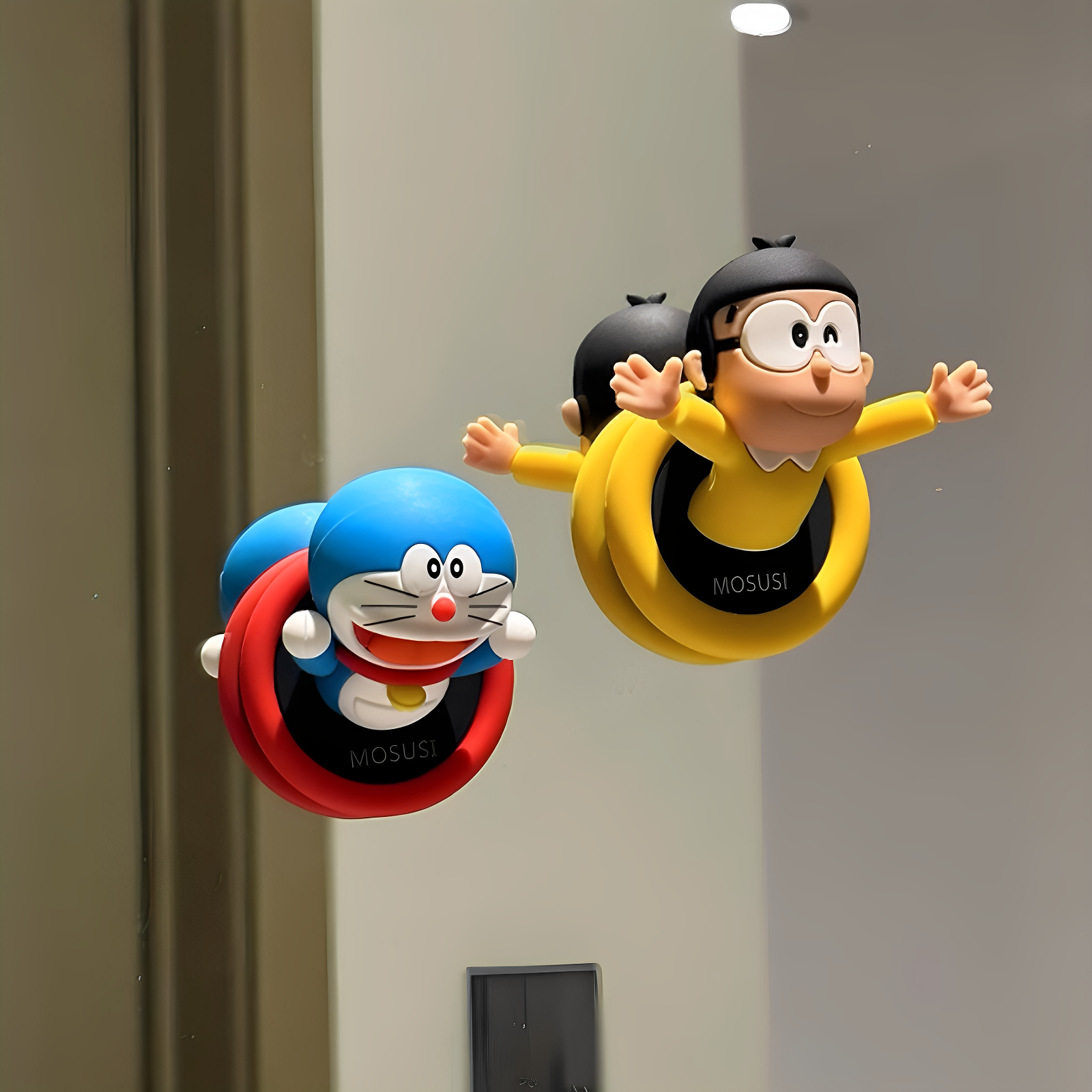 哆啦A梦挂衣钩强力粘胶免打孔厨房门后钩子无痕浴室固定器承重强