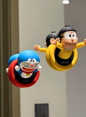 哆啦A梦挂衣钩强力粘胶免打孔厨房门后钩子无痕浴室固定器承重强