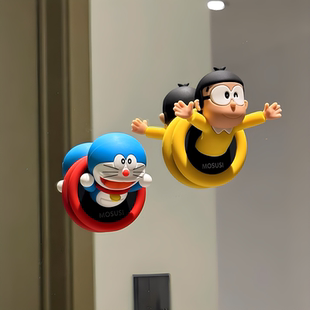 哆啦A梦挂衣钩强力粘胶免打孔厨房门后钩子无痕浴室固定器承重强
