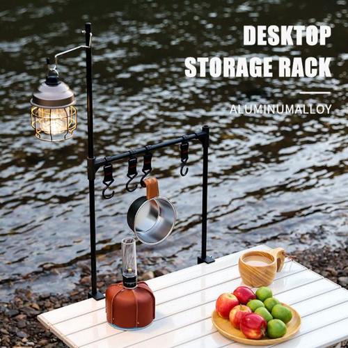 桌面置物架多功能灯架便携易收纳挂物架铝合金多层配件餐具架折叠