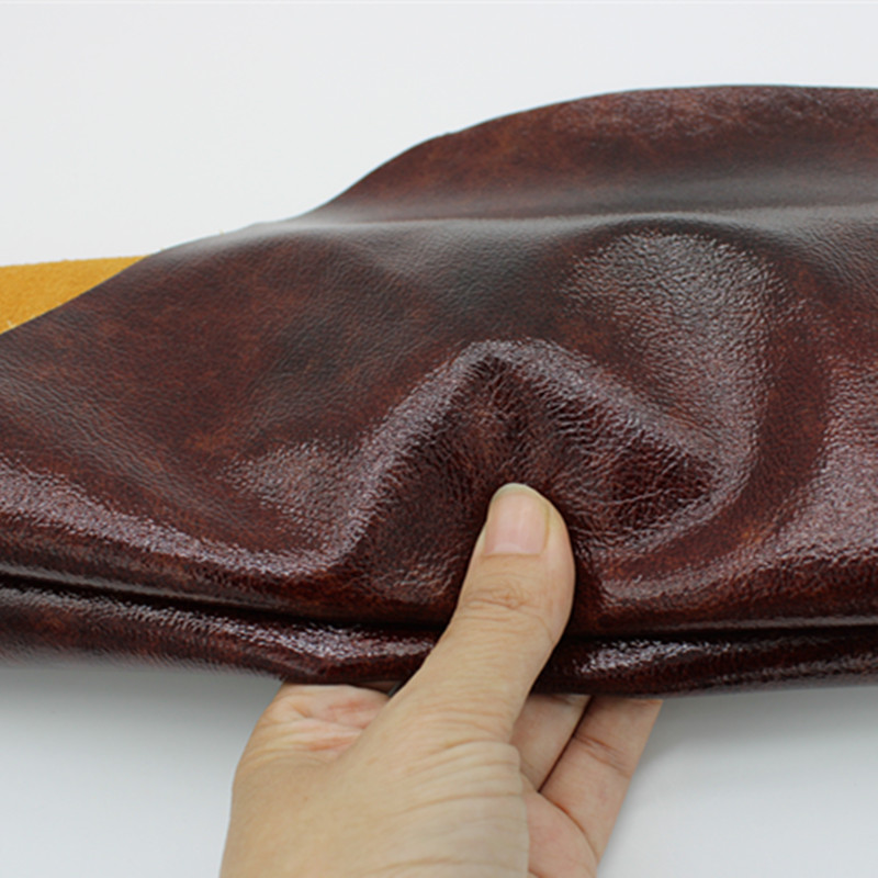 头层牛皮真皮油蜡皮料沙发座椅床头软包皮料0.9mm薄套Z色红棕牛皮