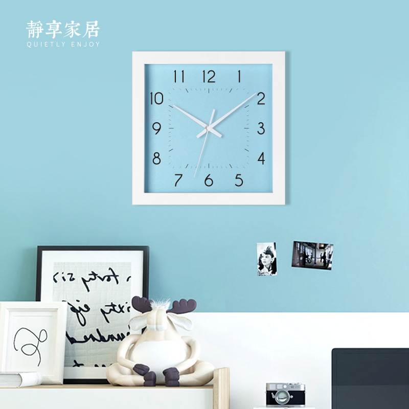 欧式实木挂钟家用客m厅钟表创意艺术挂表现代简约时钟超静音石英