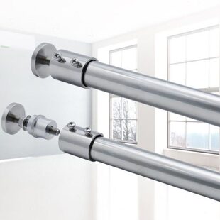 免打孔浴帘杆底座304不锈钢阳台晾衣架固定式法兰晾衣杆托座配件