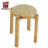 实木简约田餐椅柏木圆凳可重叠小板凳家用换鞋 凳成人椅子梳妆凳