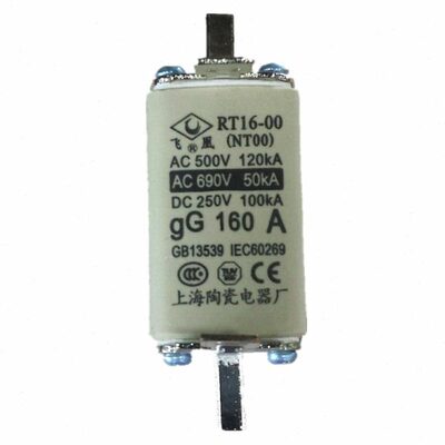 上海陶瓷电器厂 飞凰 RT16-00 160A63A 500V690v NT00熔芯 保险丝
