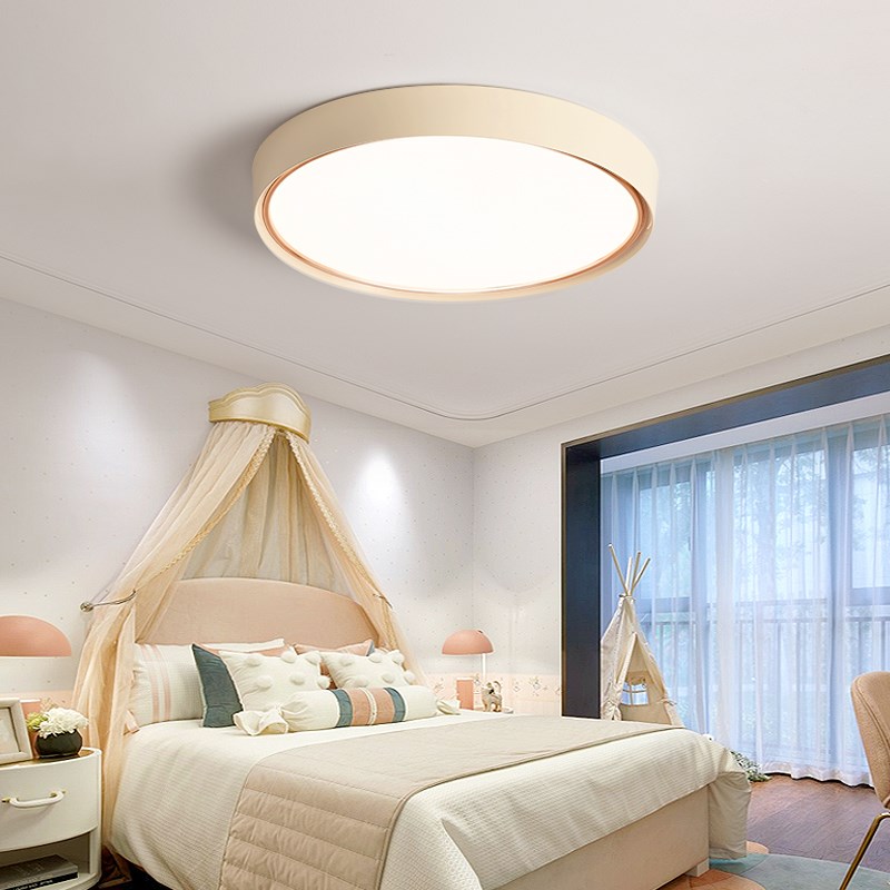 高级感轻奢风简约主卧室吸顶灯A北欧温馨现代极简圆形房间书房灯