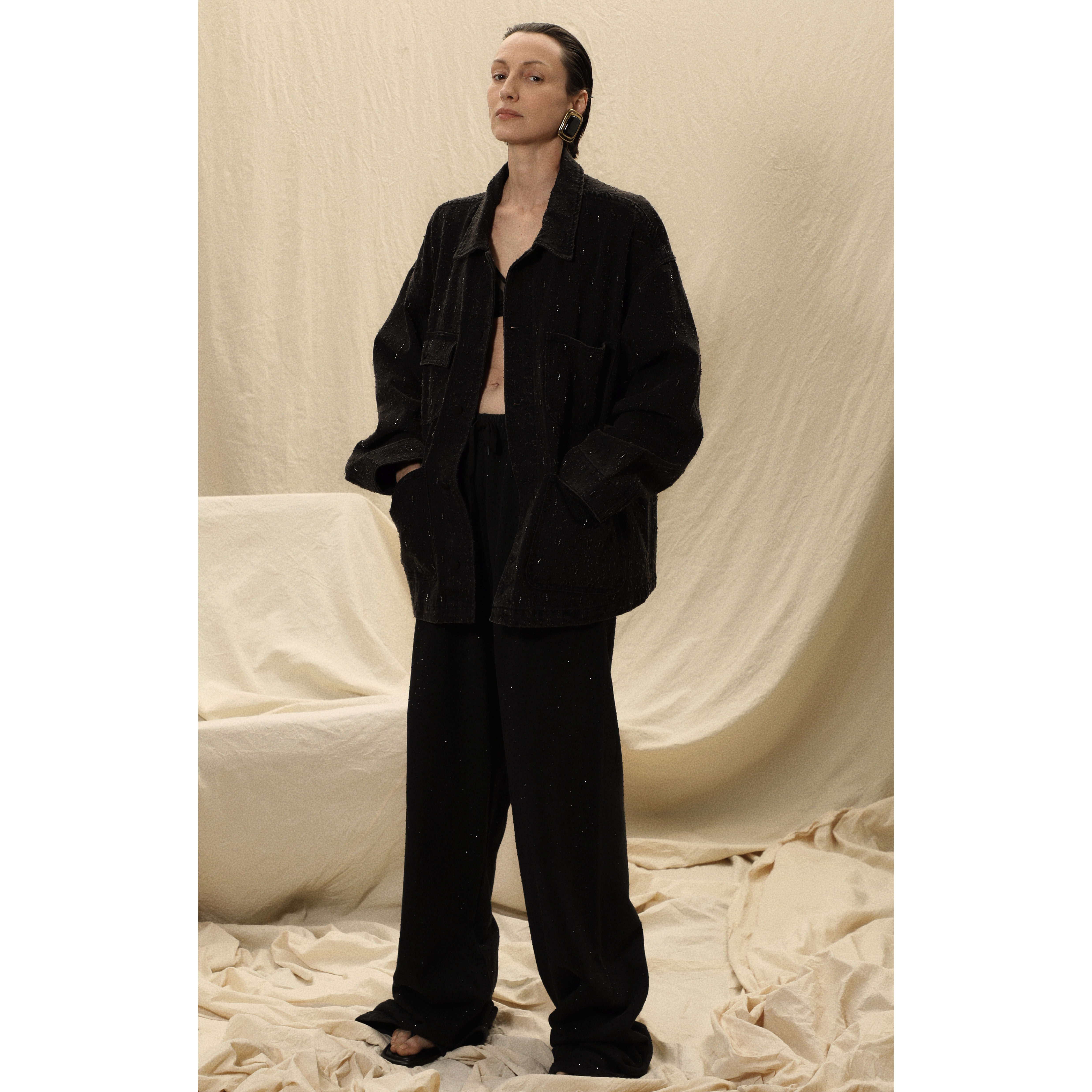 NOMAHUO设计款时髦精百搭品开叉领钩拼接卫裤,女装/女士精品,卫裤,淘宝优惠券,粉丝福利购,淘宝优惠卷