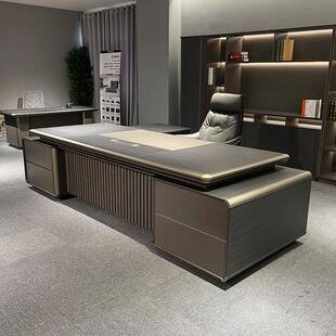 大气老板办公桌简约现代轻奢办公室总裁桌大班台办公家具老板桌子