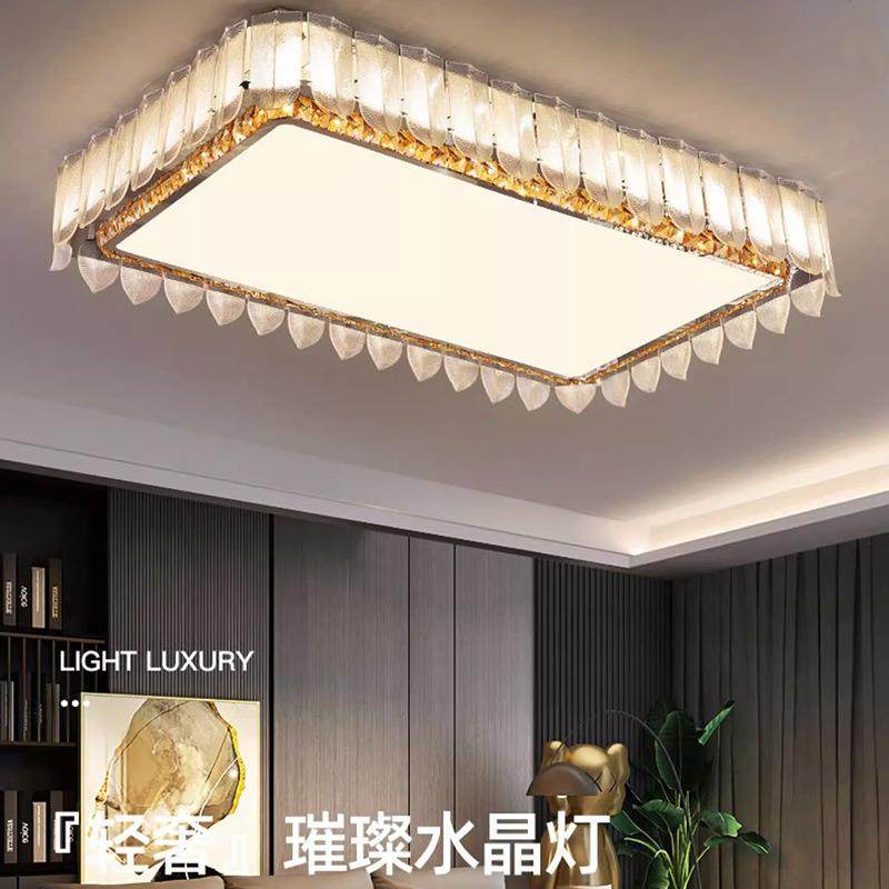 2023新款客厅灯LED水晶吸顶灯现代轻奢客厅餐厅卧室灯高档大气灯