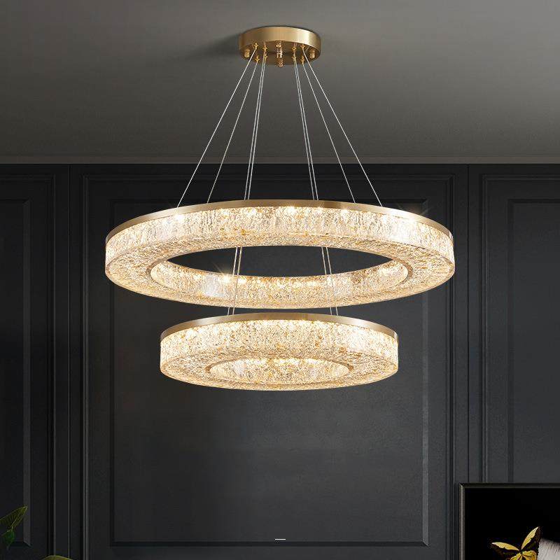 全铜轻奢客厅吊灯卧室餐厅led树脂铜吊灯轻奢后现代简约别墅吊灯