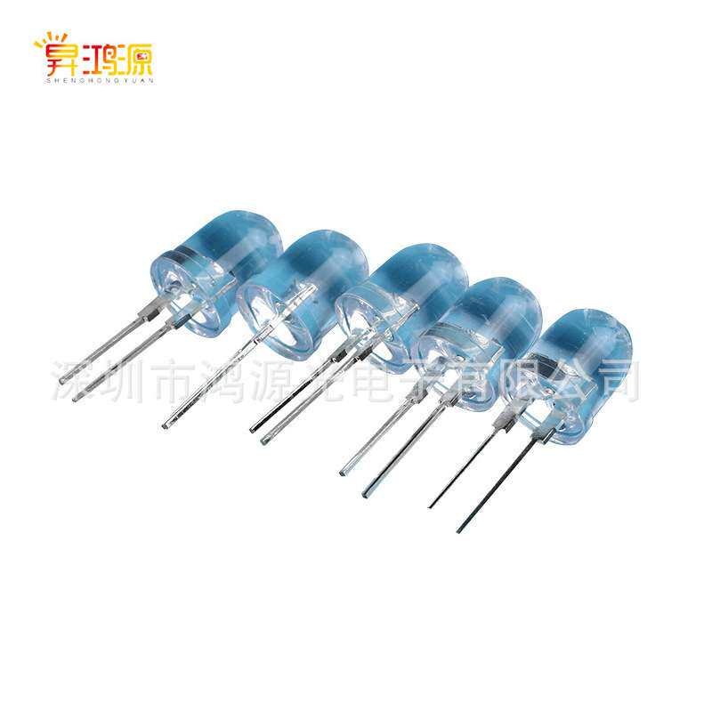 F10/10mm圆头暖白光0.5W 0.75W白灯 手电筒专用灯珠led红蓝绿暖白