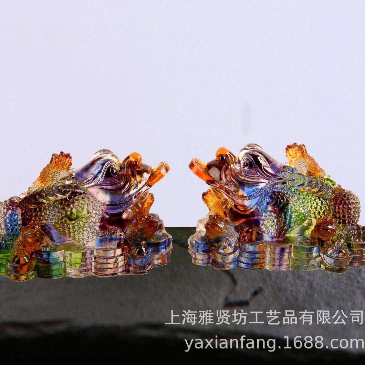 古法琉璃工艺品装饰品琉璃金蟾摆件开业新居送礼