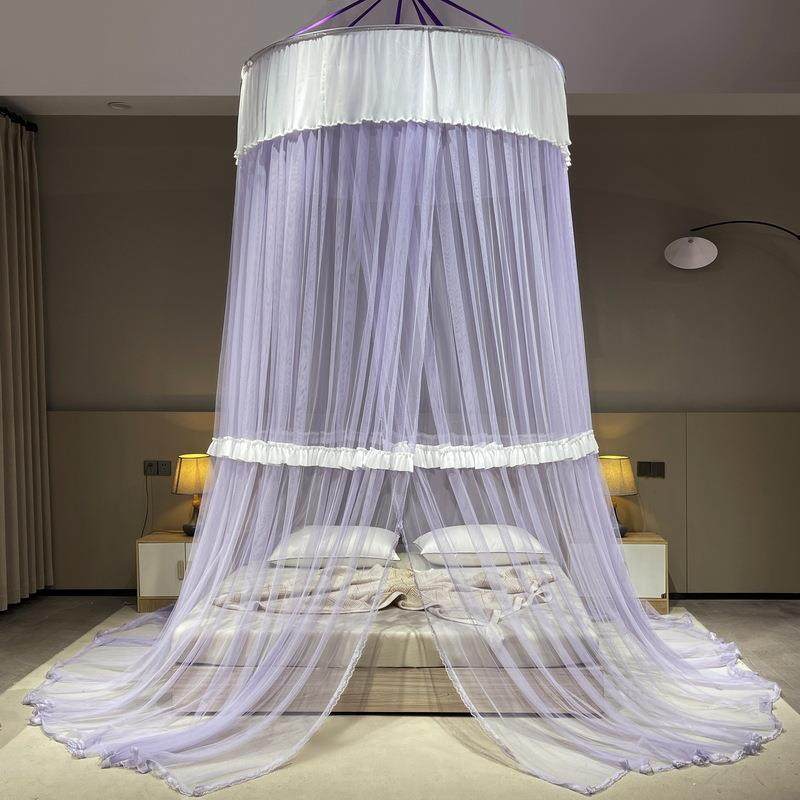 CB#新款加大1.5米直径圆顶子母床吊顶蚊帐2米大床1.2米小圆床用床