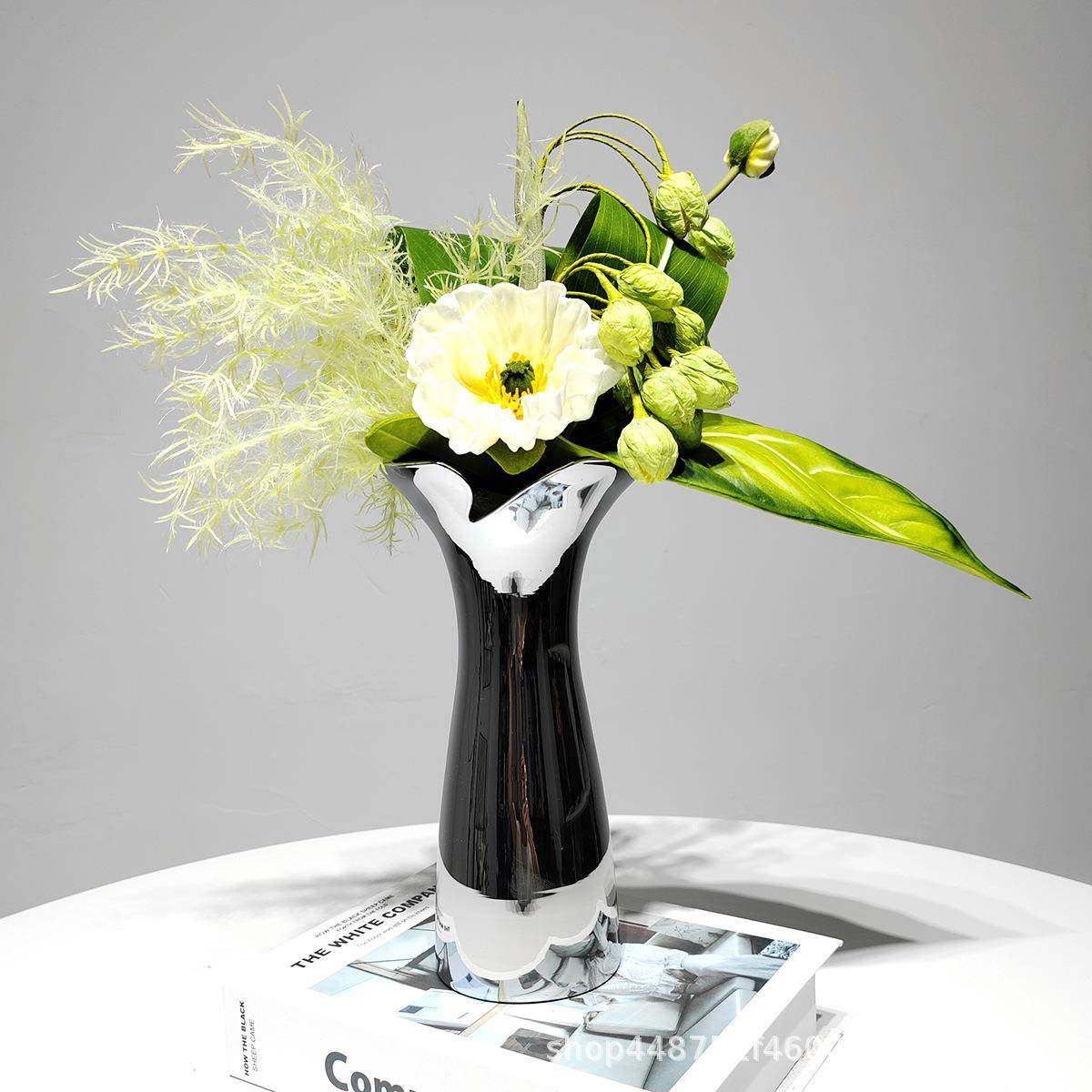 现代轻奢插花玻璃花瓶仿真花装饰家居软装客厅餐桌样板房摆件摆设,清洗/食品/商业设备,风口/风叶/风机配件,淘宝优惠券,粉丝福利购,淘宝优惠卷