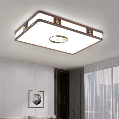 新中式吸顶灯中国风金丝檀实木餐厅卧室灯简约客厅灯具套餐8751