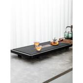 S588整块天然乌金石电木茶盘家用简约中式 排水茶盘办公室大气大号