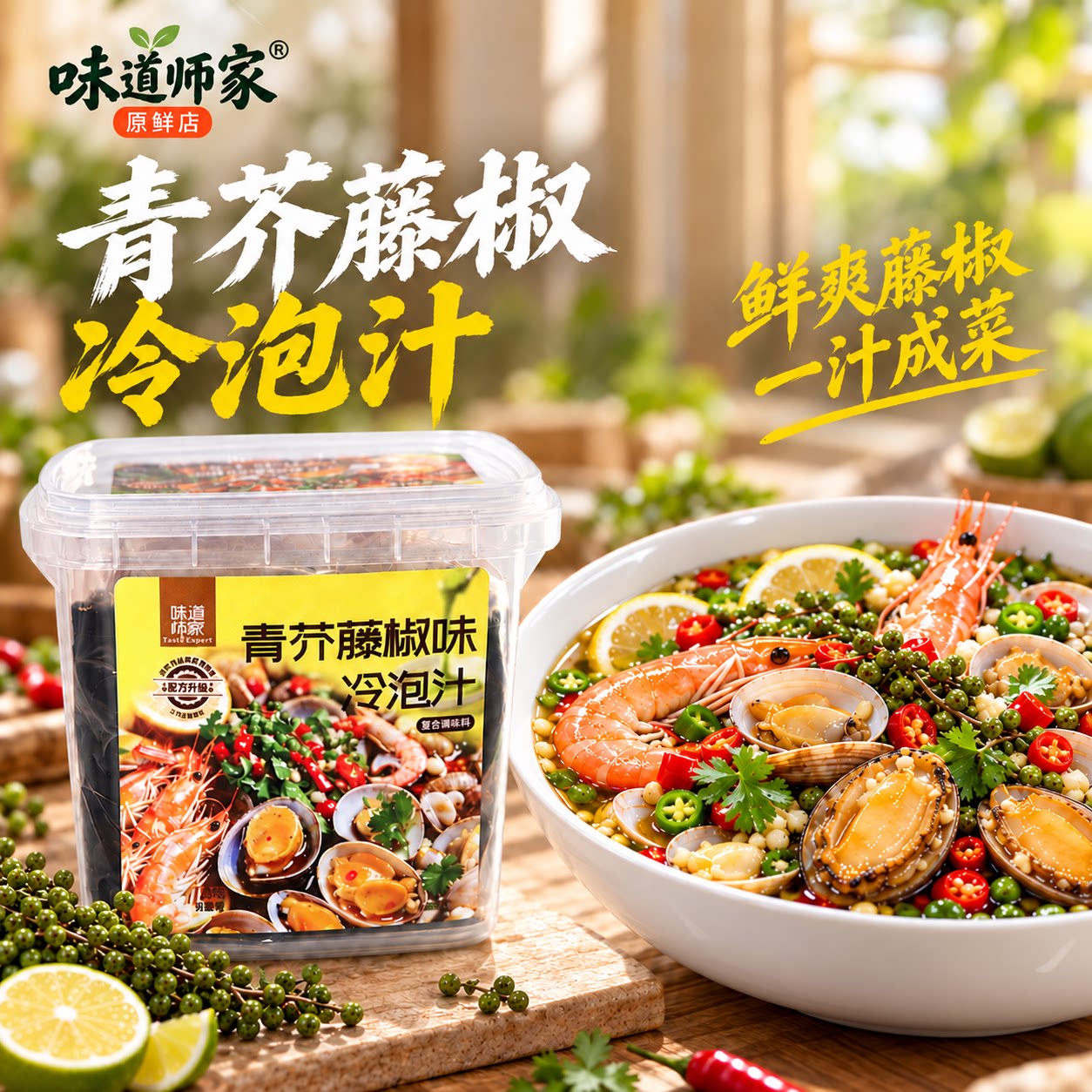 海鲜冷泡汁青芥藤椒熟醉冷泡汁罗氏虾螃蟹小龙虾鸡爪凉拌捞汁调料