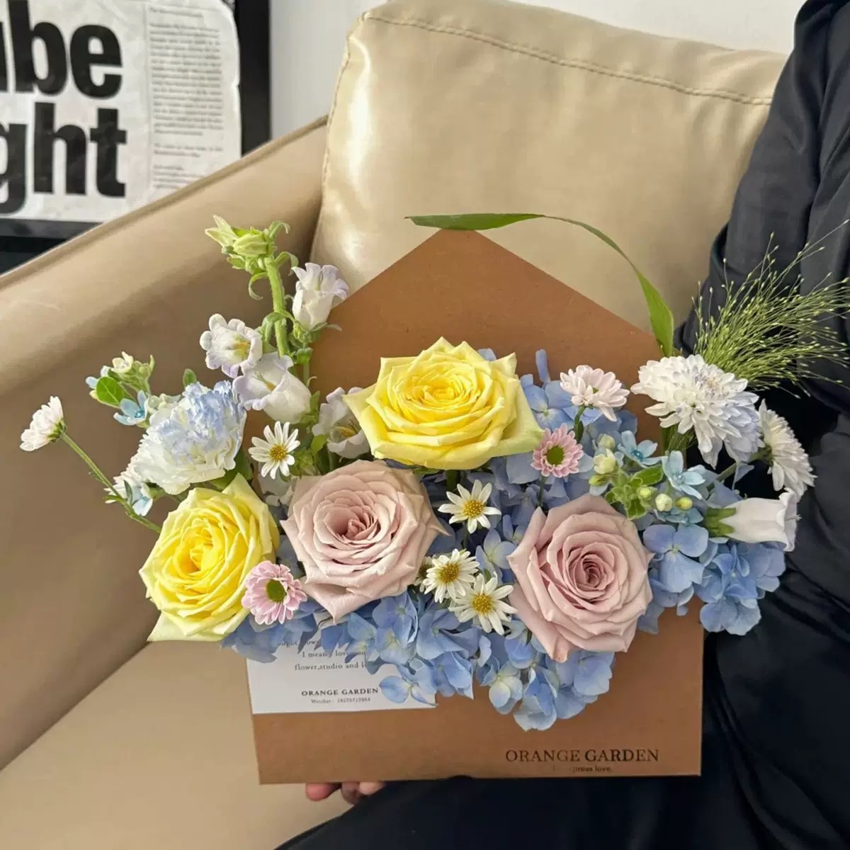 礼礼信封花盒diy鲜花ins风礼盒520情人节母亲节花艺方形牛皮纸盒