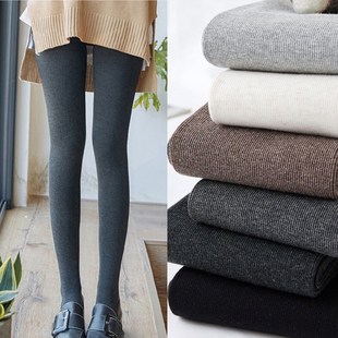 袜薄绒中厚九分打底袜 显瘦条纹棉袜踩脚连裤 打底裤 女秋冬外穿薄款