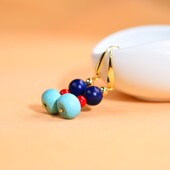 藏式 耳环天然绿松石耳坠民族风耳饰新中式 饰品耳饰云南旅游配饰女