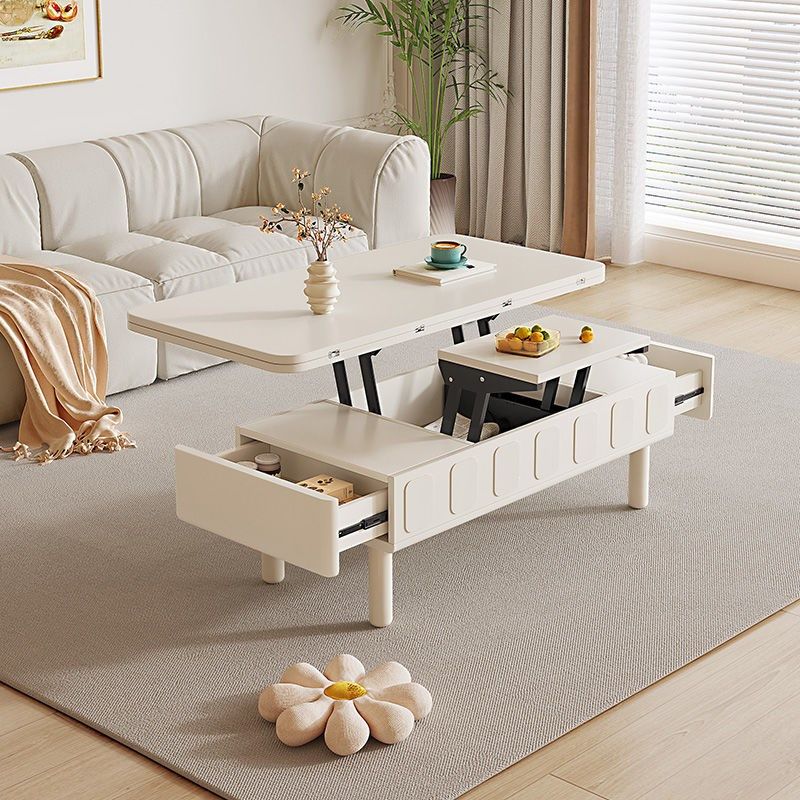 奶油风茶几电视柜组合现代小户型客厅多功能升降折叠餐桌书桌一体,住宅家具,茶几,淘宝优惠券,粉丝福利购,淘宝优惠卷