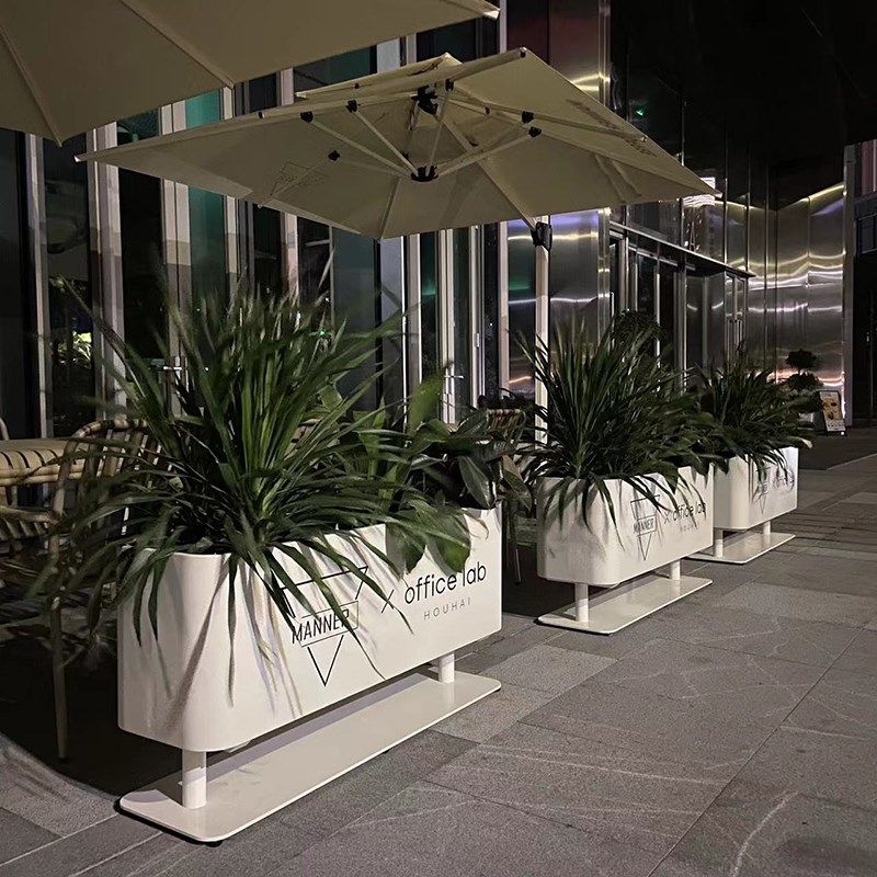 室内花盆户外隔断花箱铁艺栅栏简约花架定制室外花卉架庭院种植箱