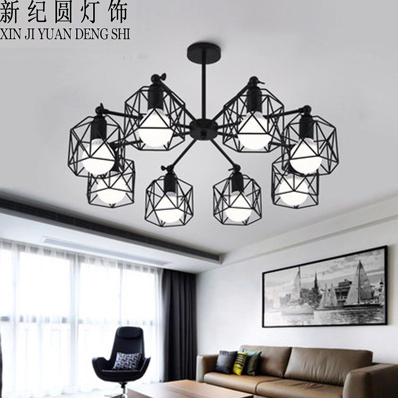 北欧灯具创意个性铁艺客厅吸顶灯卧室灯美式乡村复古工业风书房灯,家装灯饰光源,客厅吸顶灯,淘宝优惠券,粉丝福利购,淘宝优惠卷